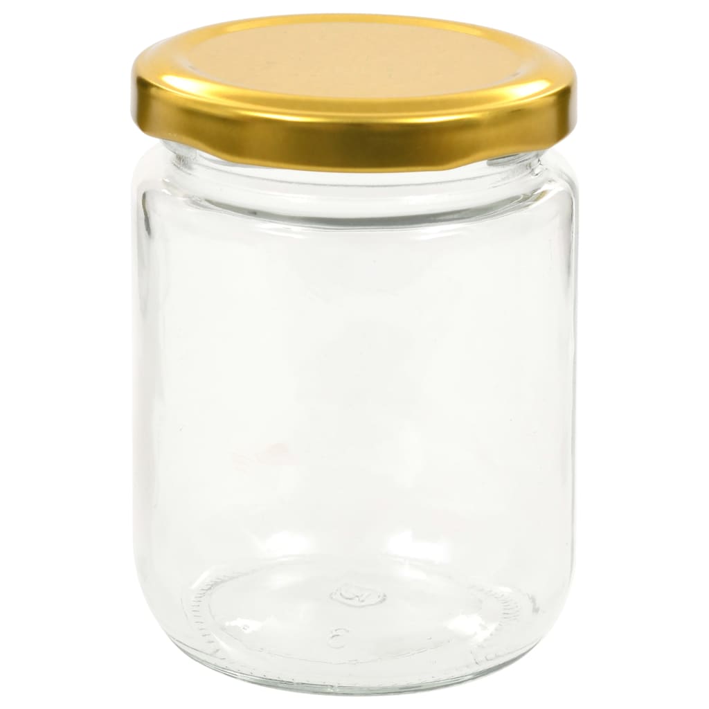 Glass Jam Jars with Gold Lid 96 pcs 230 ml