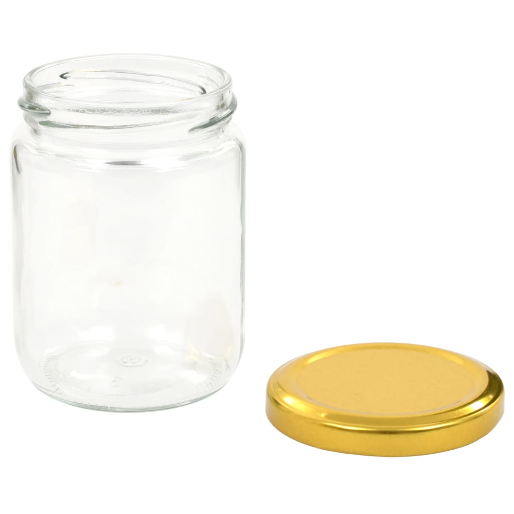 Glass Jam Jars with Gold Lid 96 pcs 230 ml