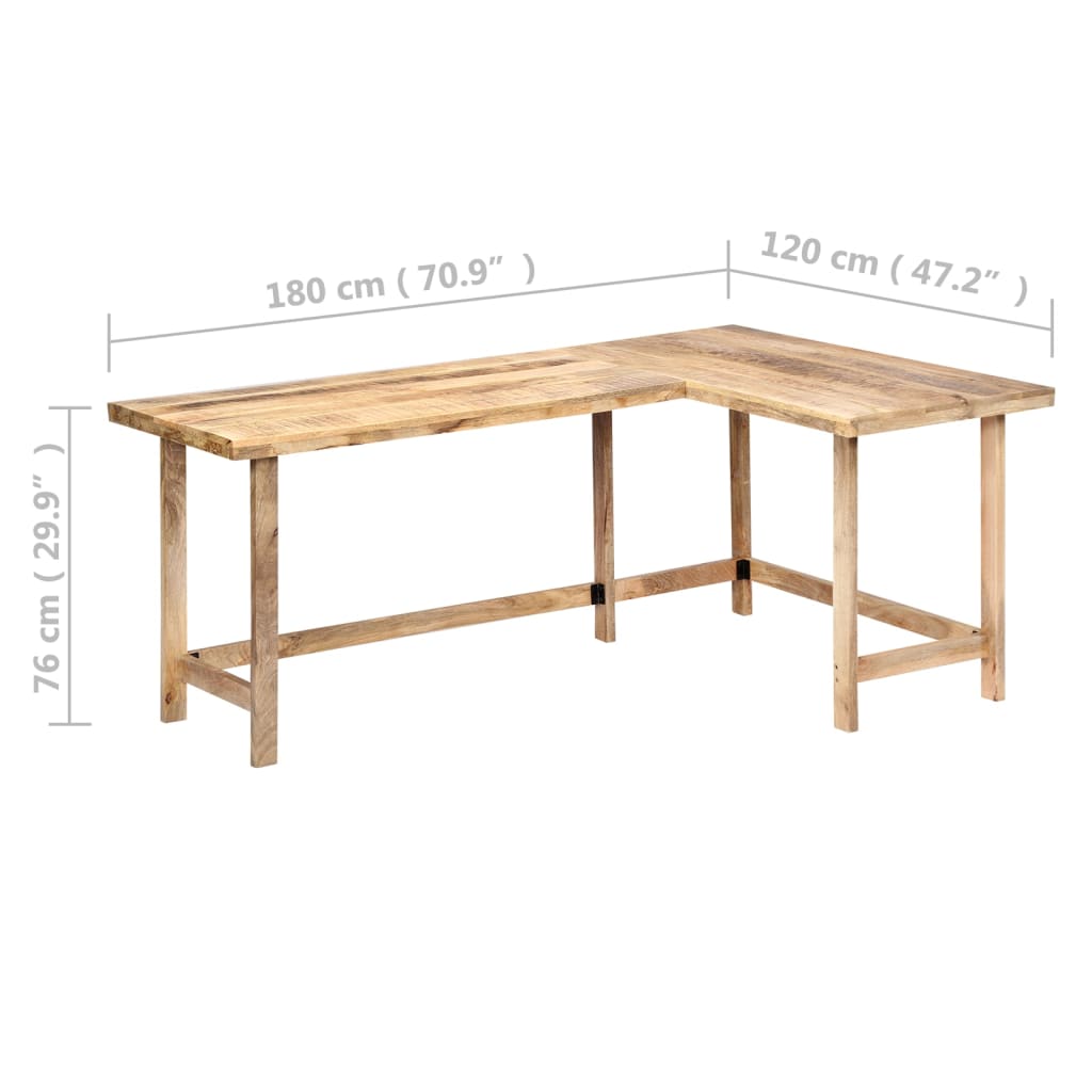 Desk 180x120x76 cm Solid Mango Wood