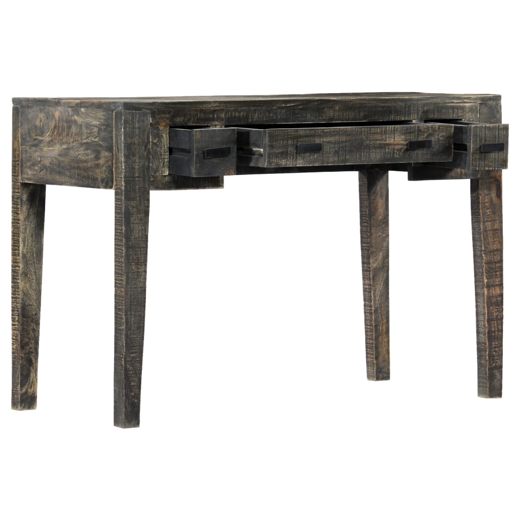 Desk Black 110x50x75 cm Solid Mango Wood