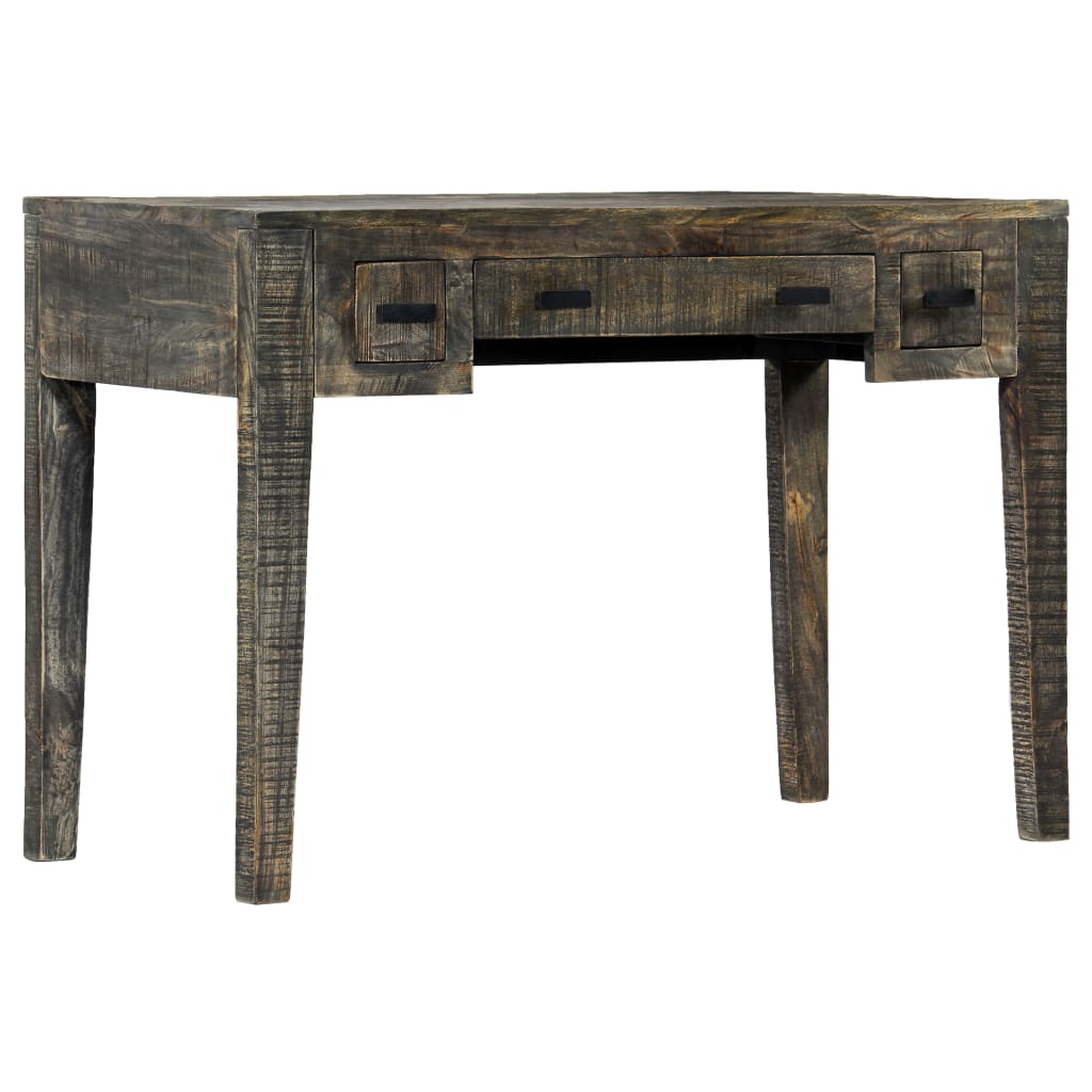 Desk Black 110x50x75 cm Solid Mango Wood