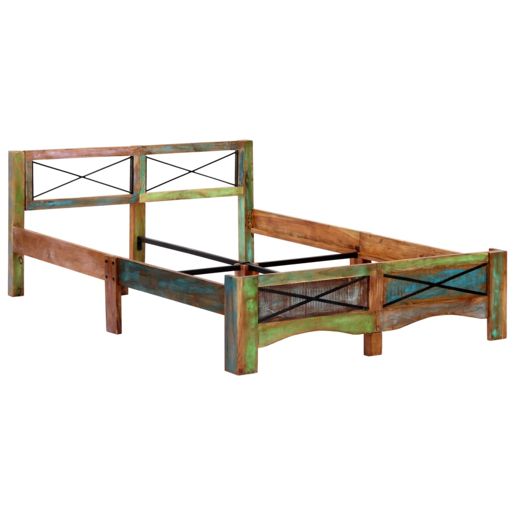 Bed Frame without Mattress Solid Reclaimed Wood 140x200 cm