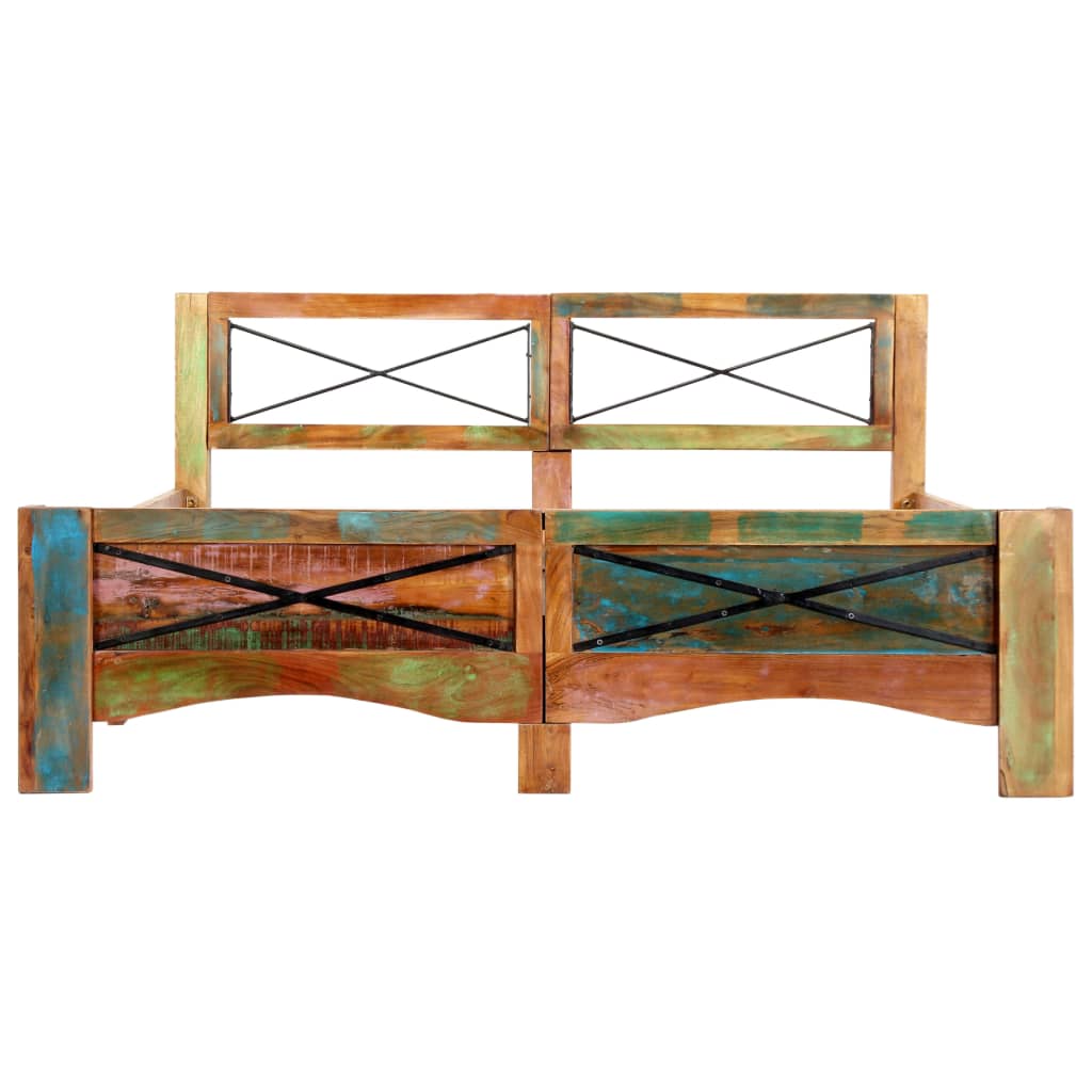 Bed Frame without Mattress Solid Reclaimed Wood 140x200 cm