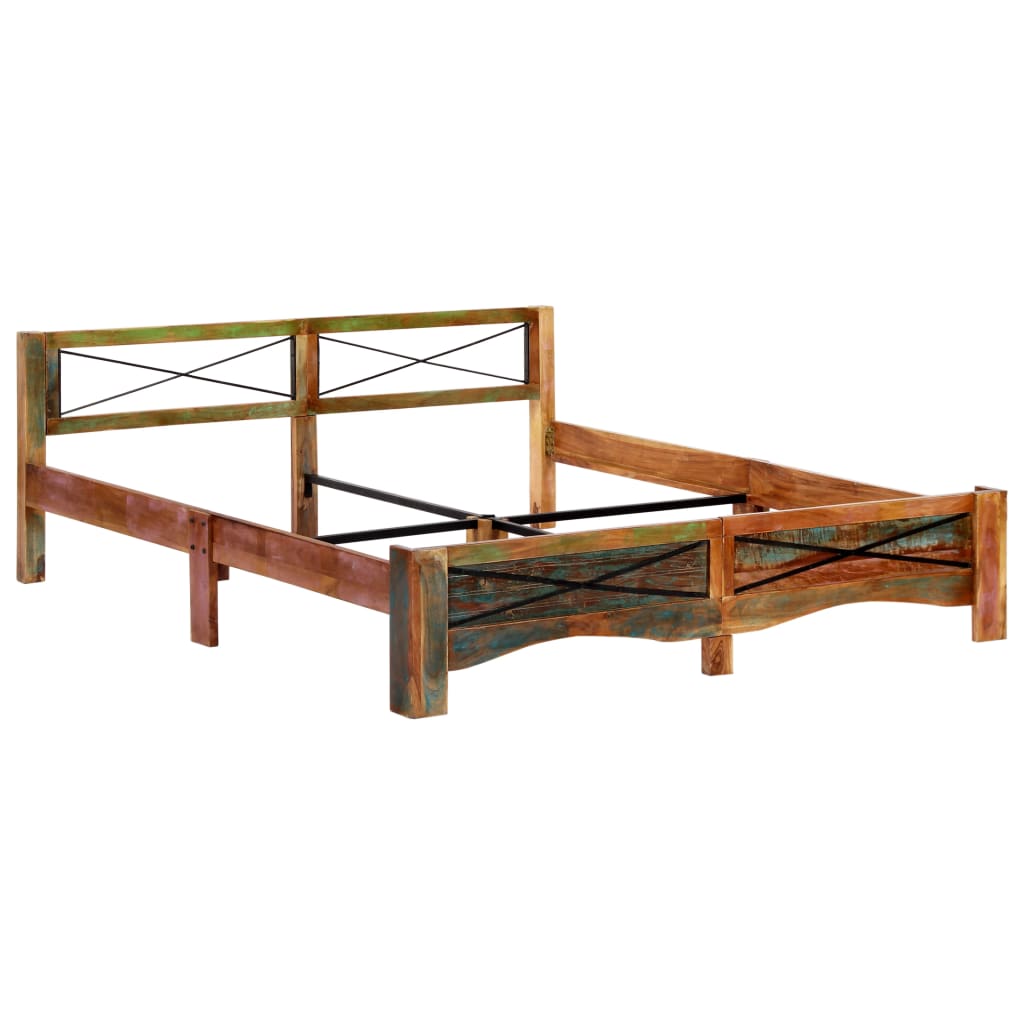 Bed Frame without Mattress Solid Reclaimed Wood 180x200 cm Super King