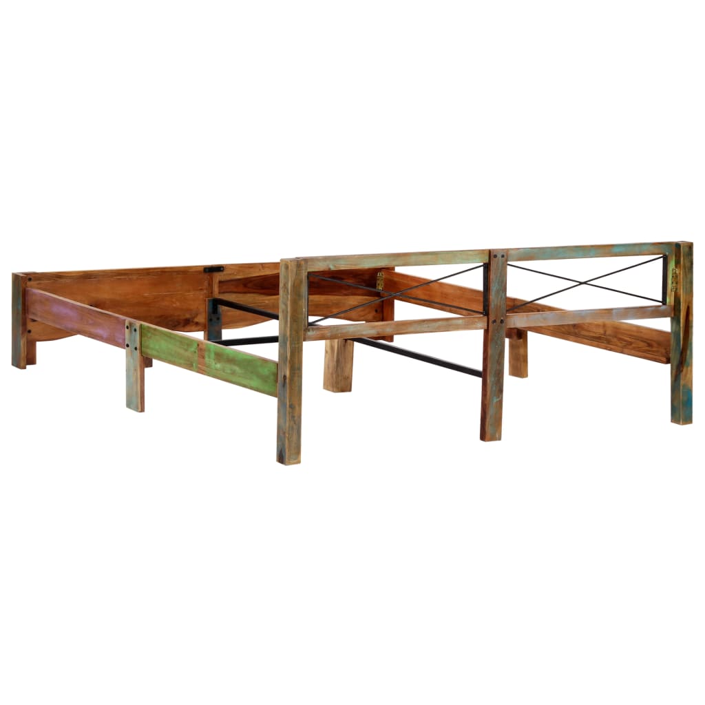 Bed Frame without Mattress Solid Reclaimed Wood 180x200 cm Super King