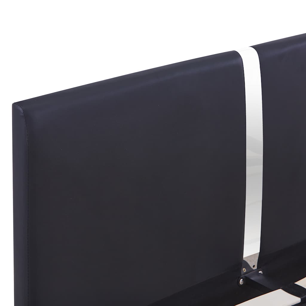 Bed Frame without Mattress Black Faux Leather 135x190 cm Double