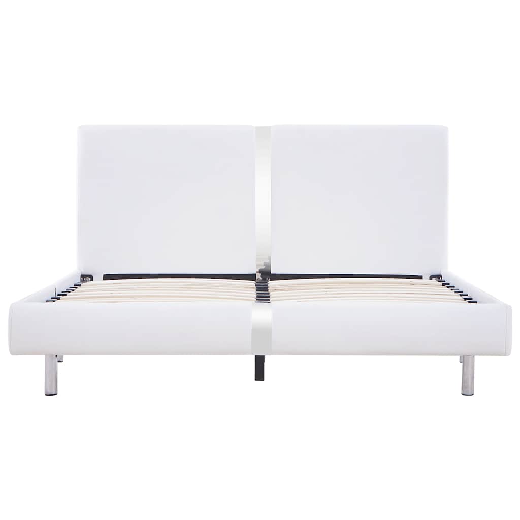 Bed Frame without Mattress White Faux Leather 135x190 cm Double