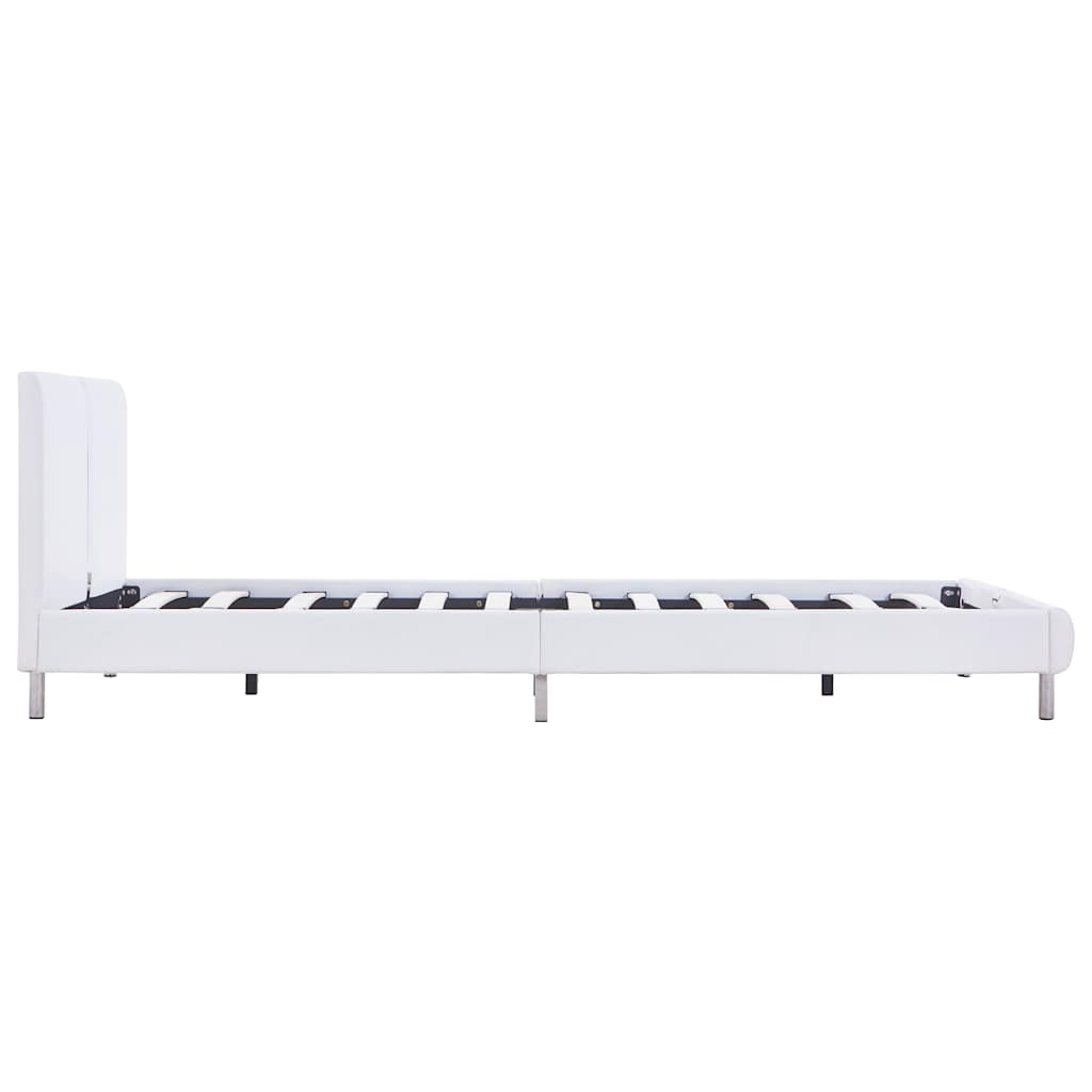 Bed Frame without Mattress White Faux Leather 135x190 cm Double