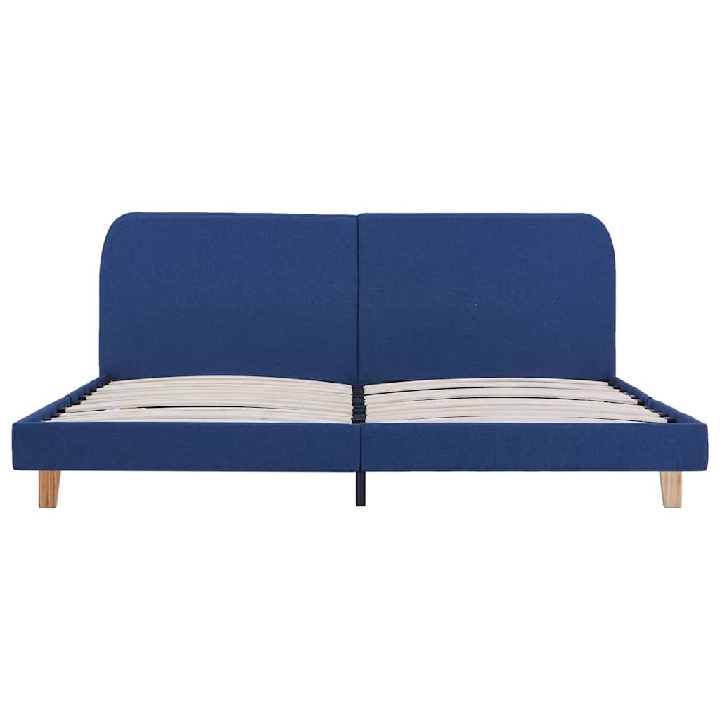 Bed Frame without Mattress Blue Fabric 150x200 cm King Size