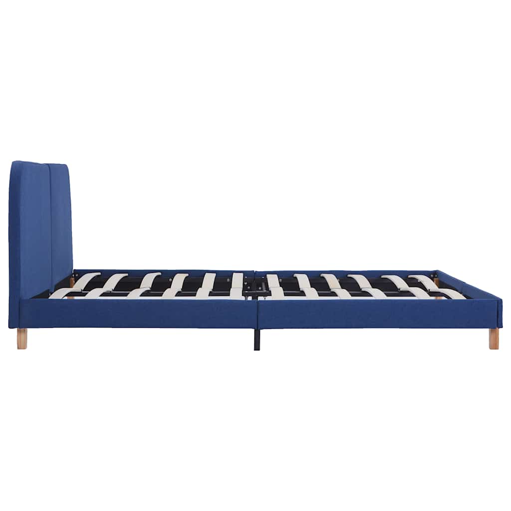 Bed Frame without Mattress Blue Fabric 150x200 cm King Size