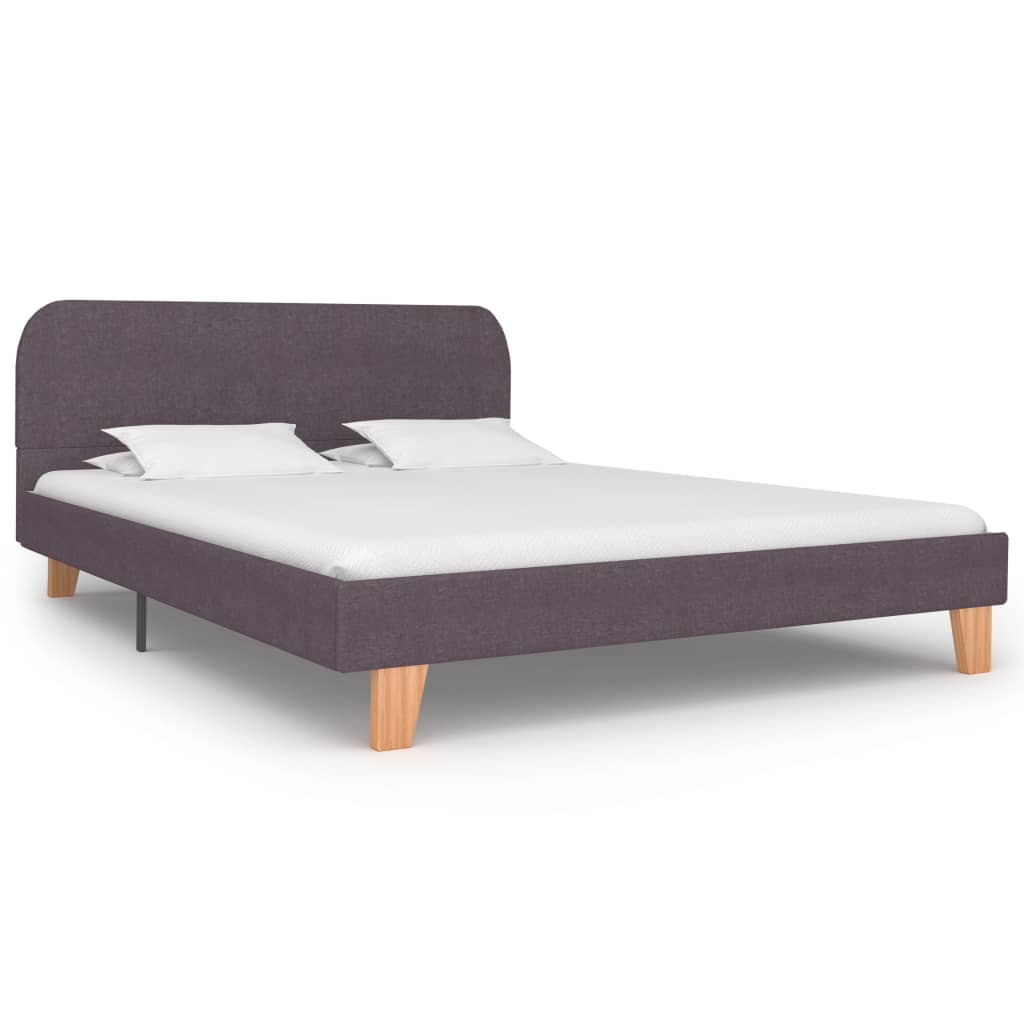 Bed Frame without Mattress Taupe Fabric 135x190 cm Double