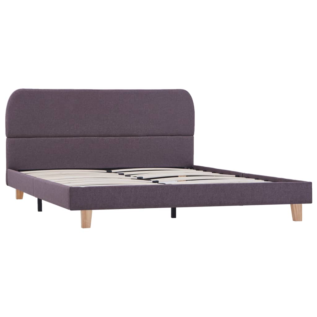 Bed Frame without Mattress Taupe Fabric 135x190 cm Double