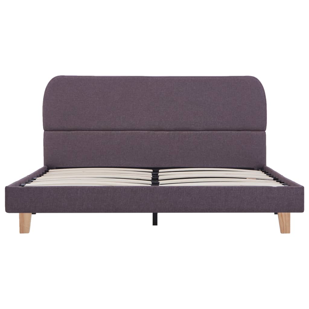 Bed Frame without Mattress Taupe Fabric 135x190 cm Double