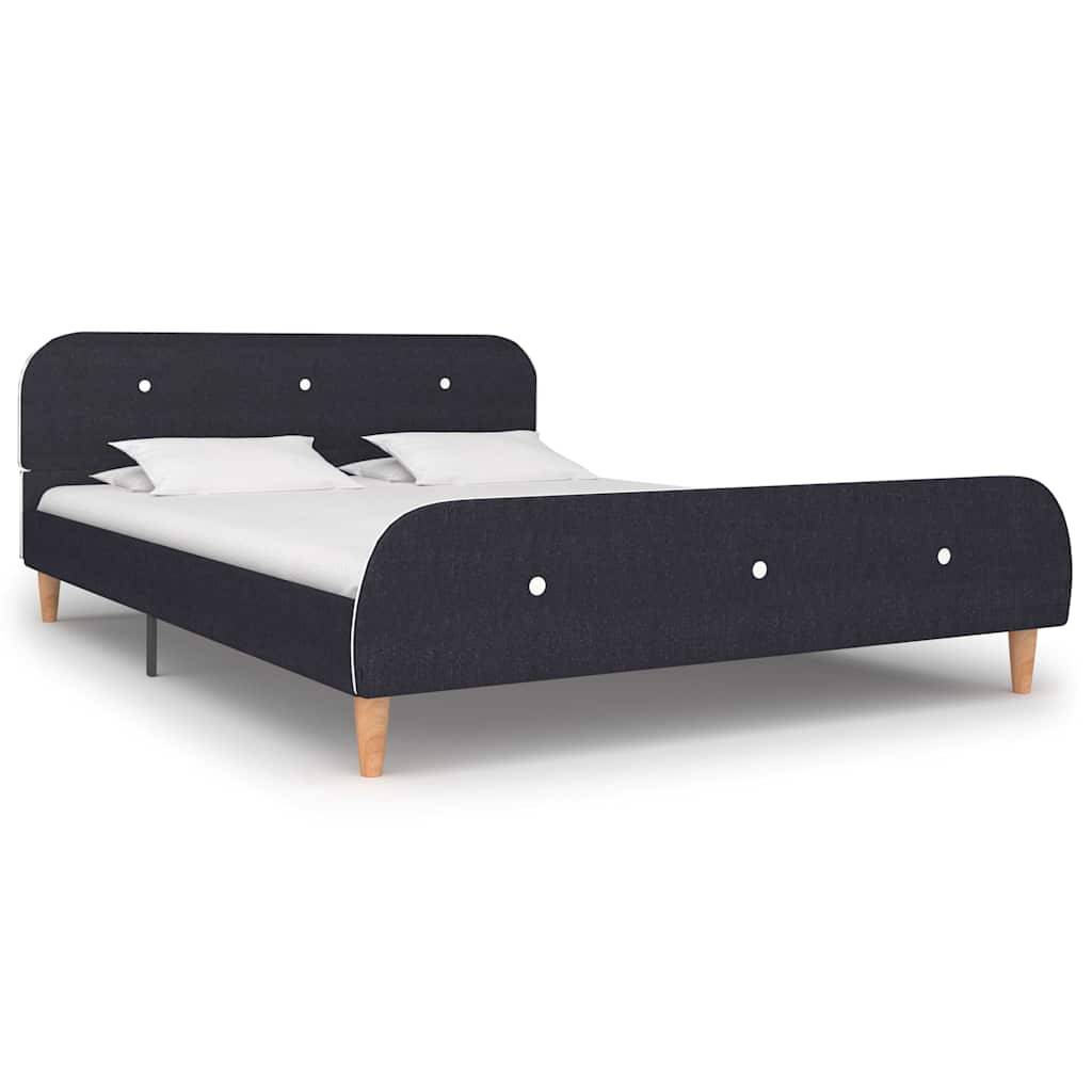 Bed Frame without Mattress Dark Grey Fabric 135x190 cm Double