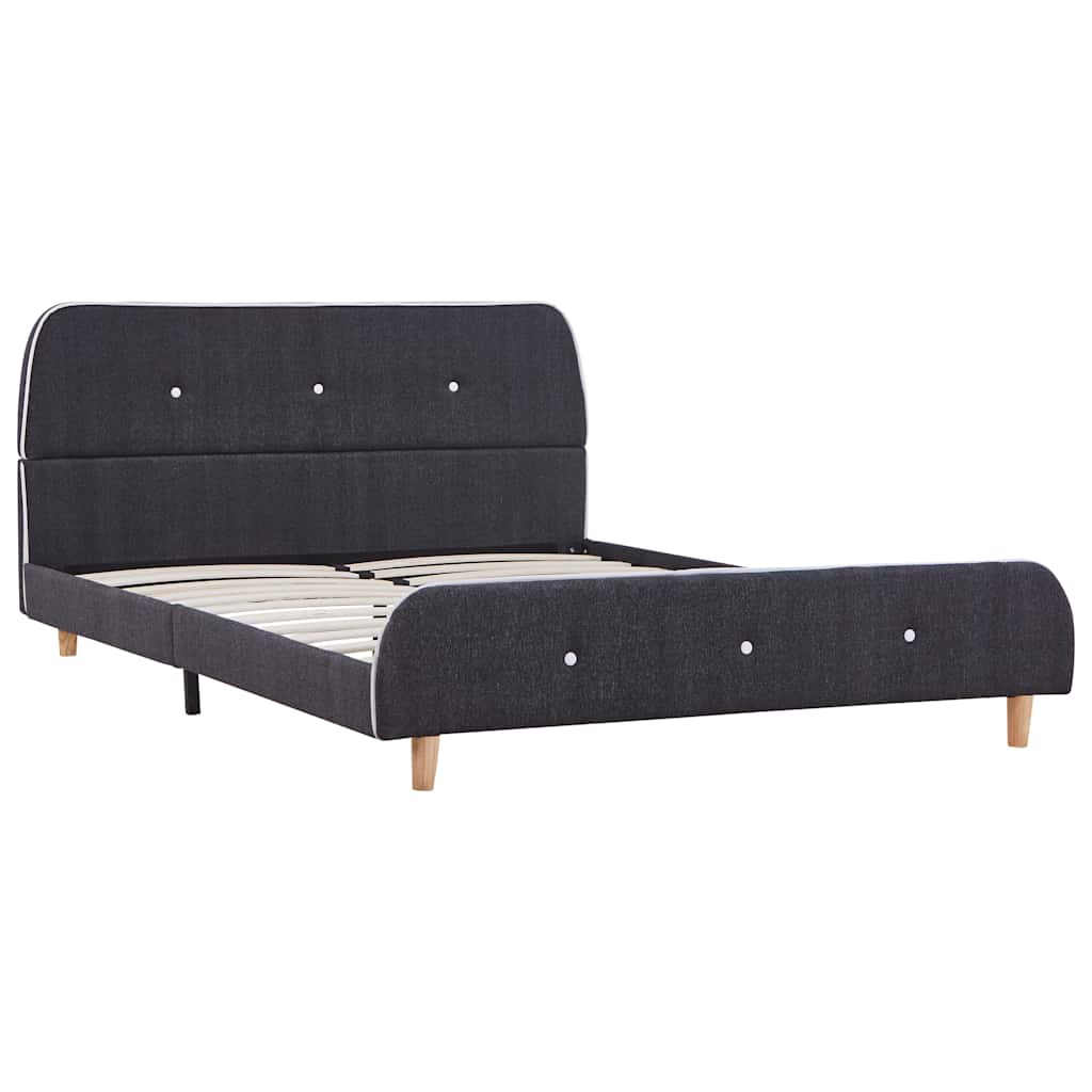 Bed Frame without Mattress Dark Grey Fabric 135x190 cm Double