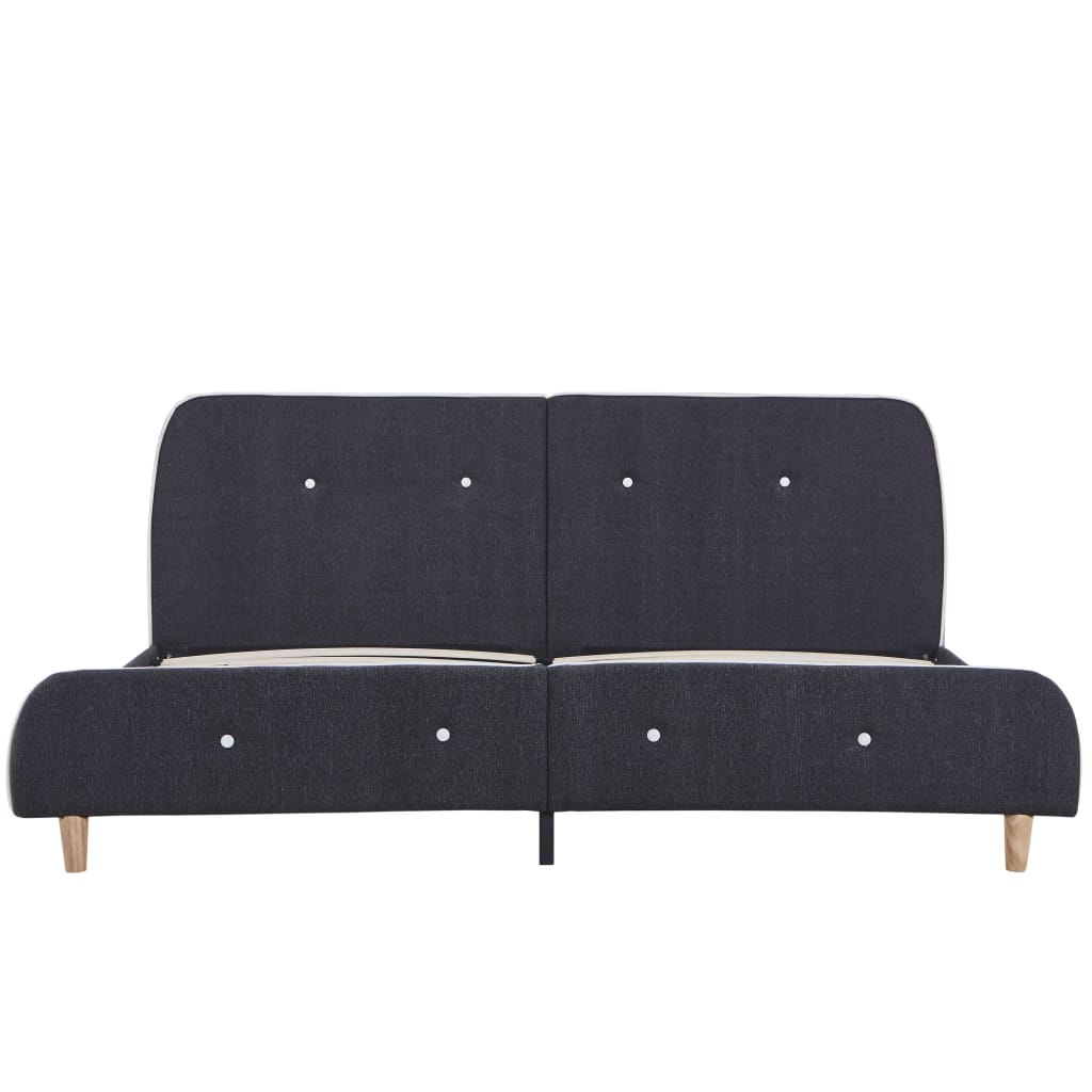 Bed Frame without Mattress Dark Grey Fabric 150x200 cm King Size