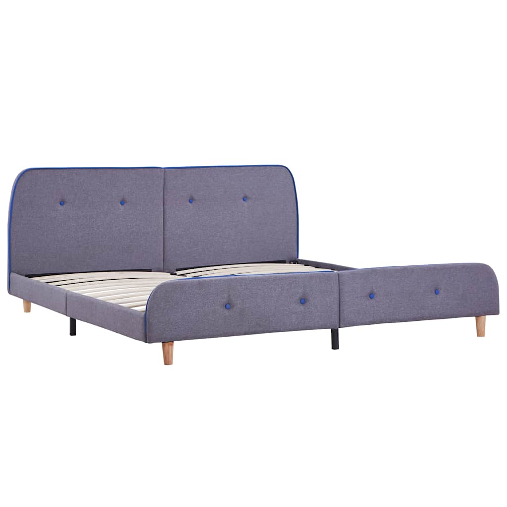 Bed Frame without Mattress Light Grey Fabric 150x200 cm King Size
