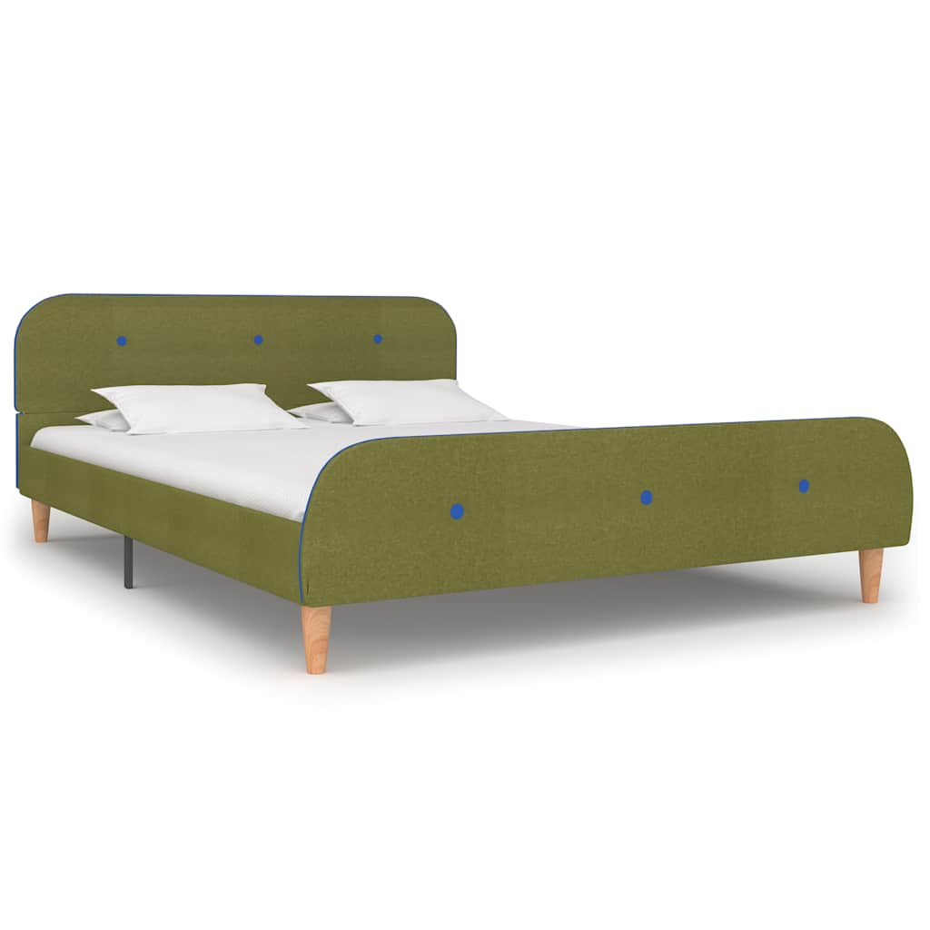 Bed Frame without Mattress Green Fabric 135x190 cm Double