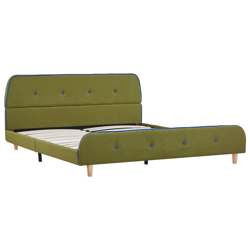 Bed Frame without Mattress Green Fabric 135x190 cm Double