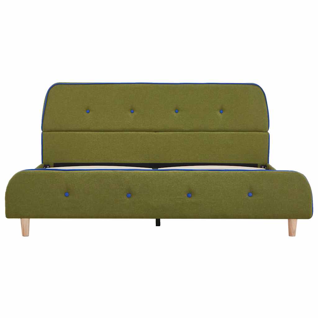 Bed Frame without Mattress Green Fabric 135x190 cm Double