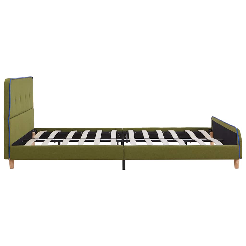 Bed Frame without Mattress Green Fabric 135x190 cm Double