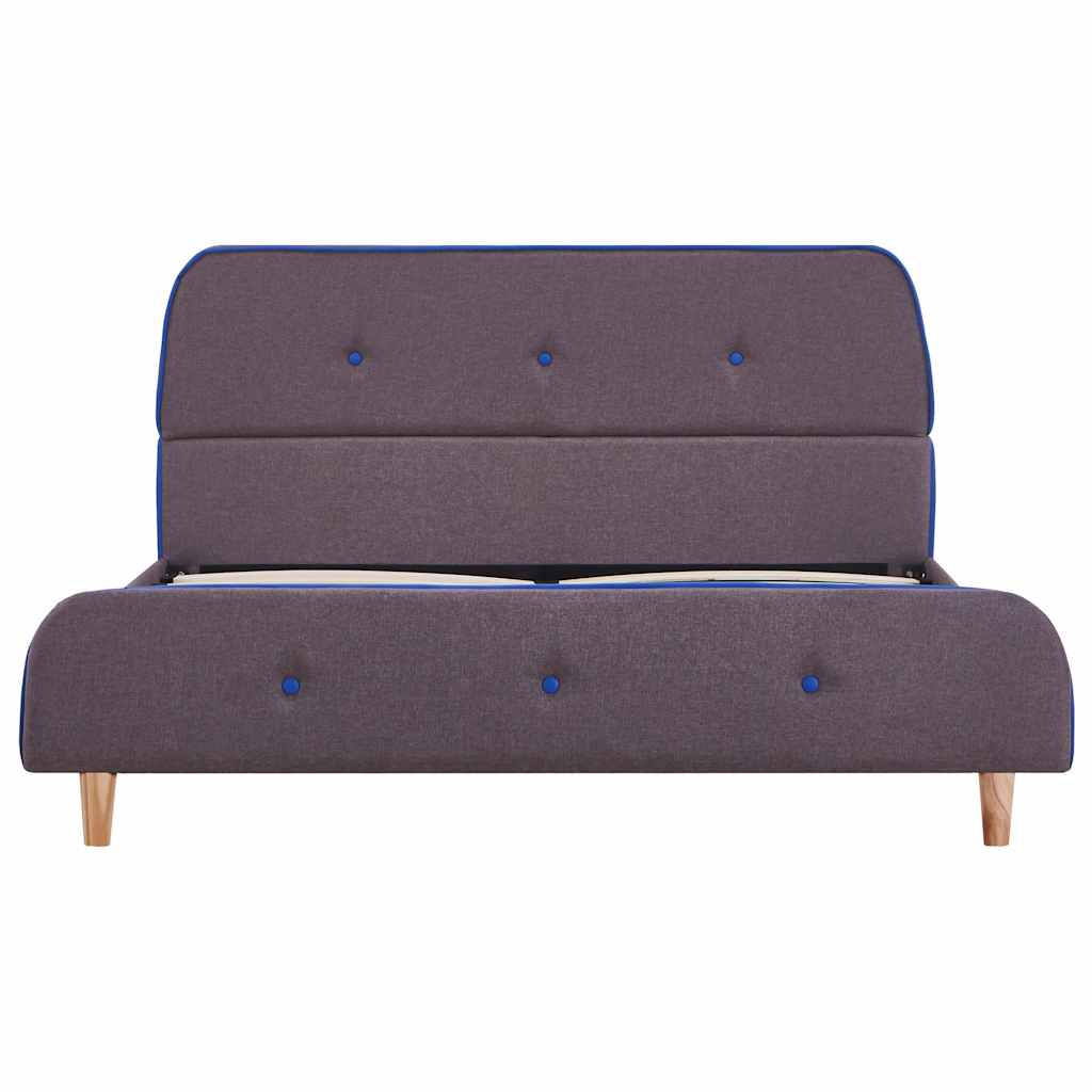 Bed Frame without Mattress Taupe Fabric 135x190 cm Double