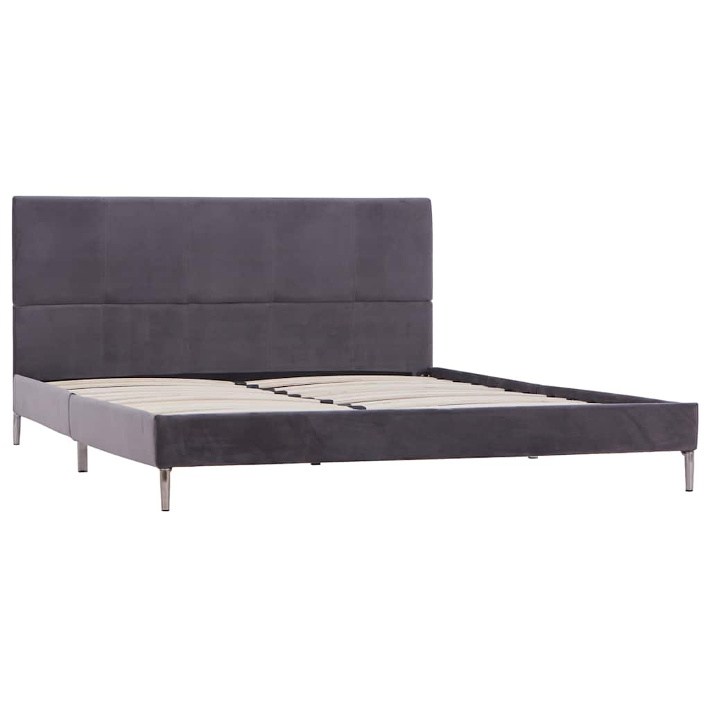 Bed Frame without Mattress Grey Fabric 135x190 cm Double