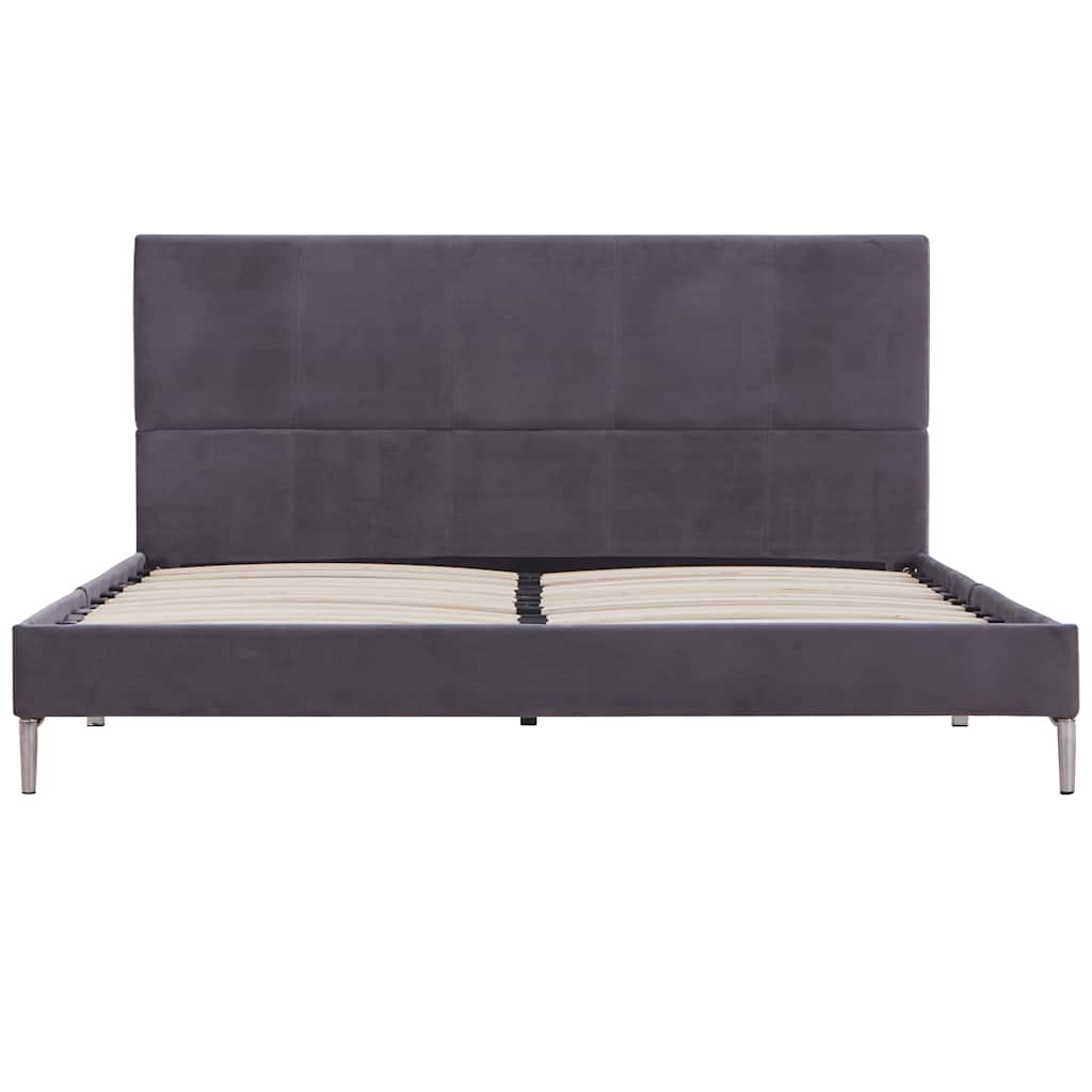 Bed Frame without Mattress Grey Fabric 135x190 cm Double