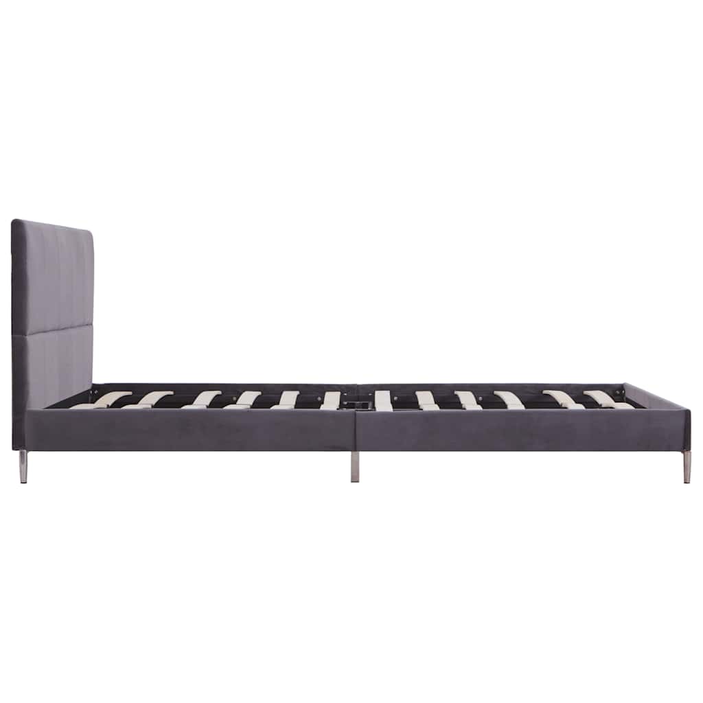 Bed Frame without Mattress Grey Fabric 135x190 cm Double