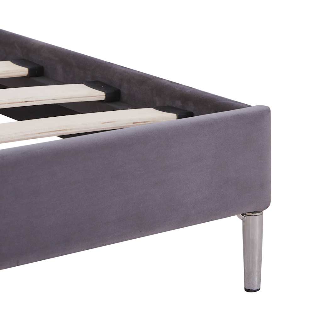 Bed Frame without Mattress Grey Fabric 135x190 cm Double
