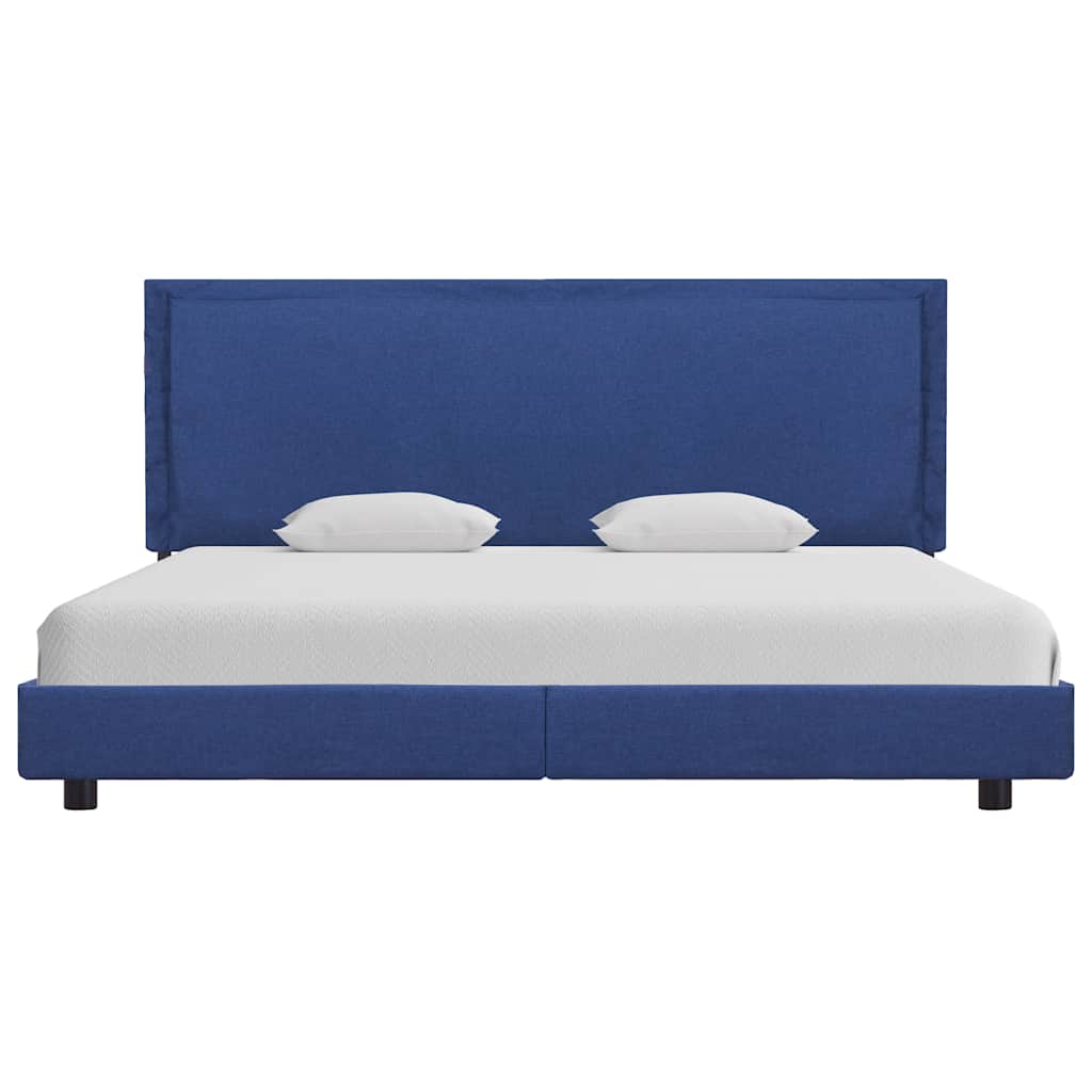Bed Frame without Mattress Blue Fabric 150x200 cm King Size