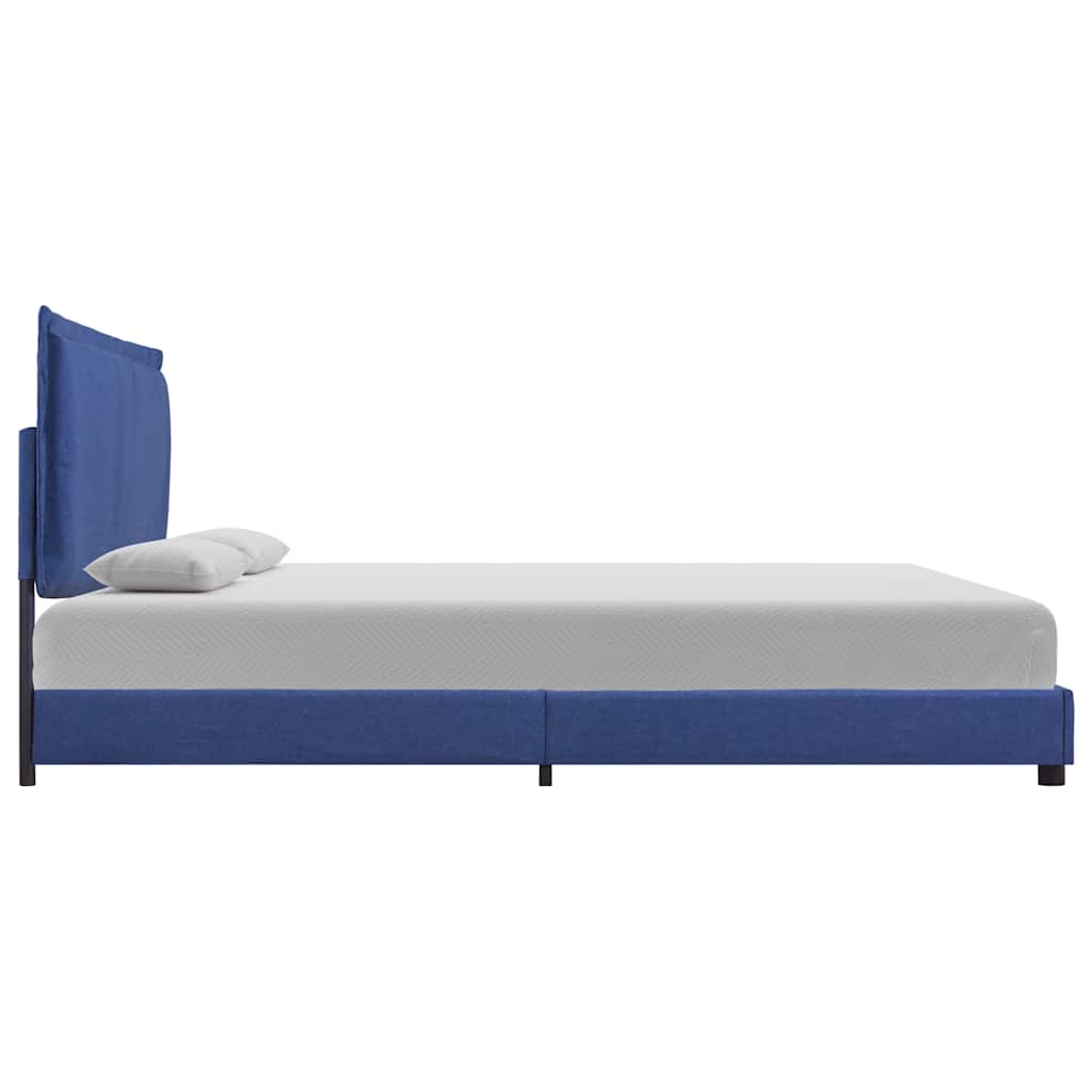 Bed Frame without Mattress Blue Fabric 150x200 cm King Size