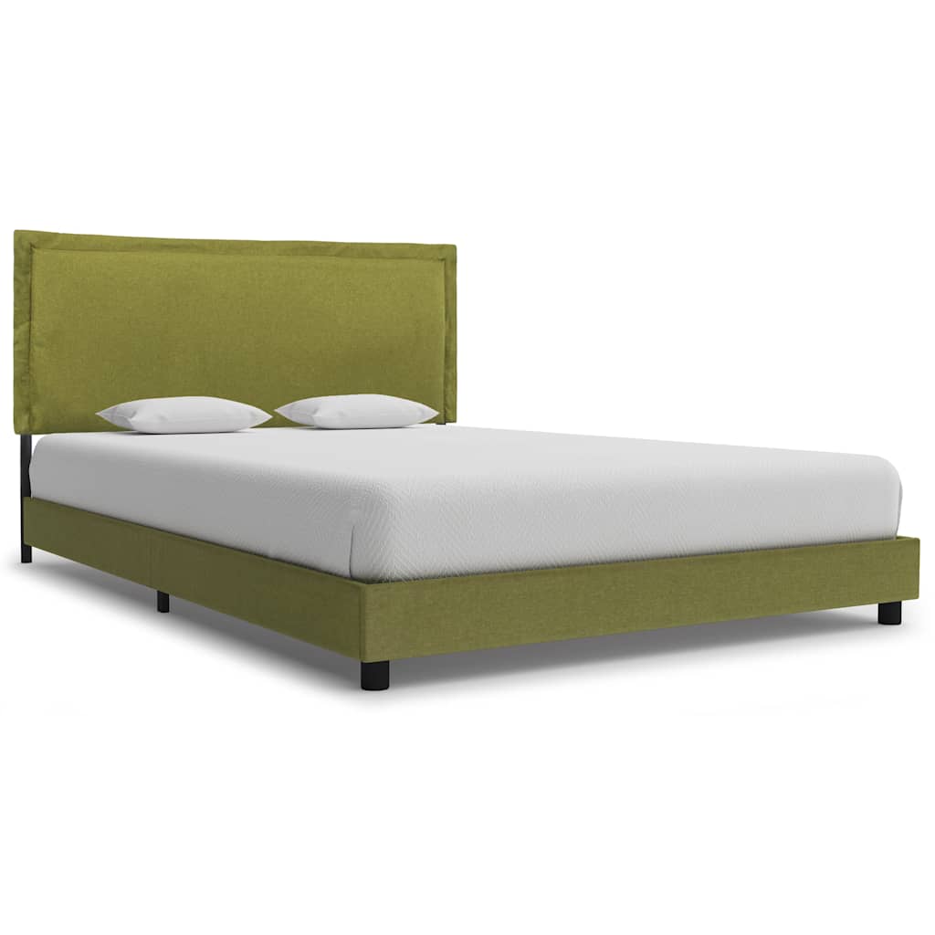 Bed Frame without Mattress Green Fabric 135x190 cm Double