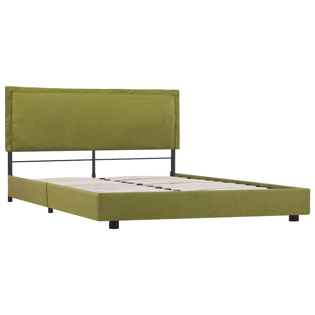 Bed Frame without Mattress Green Fabric 135x190 cm Double