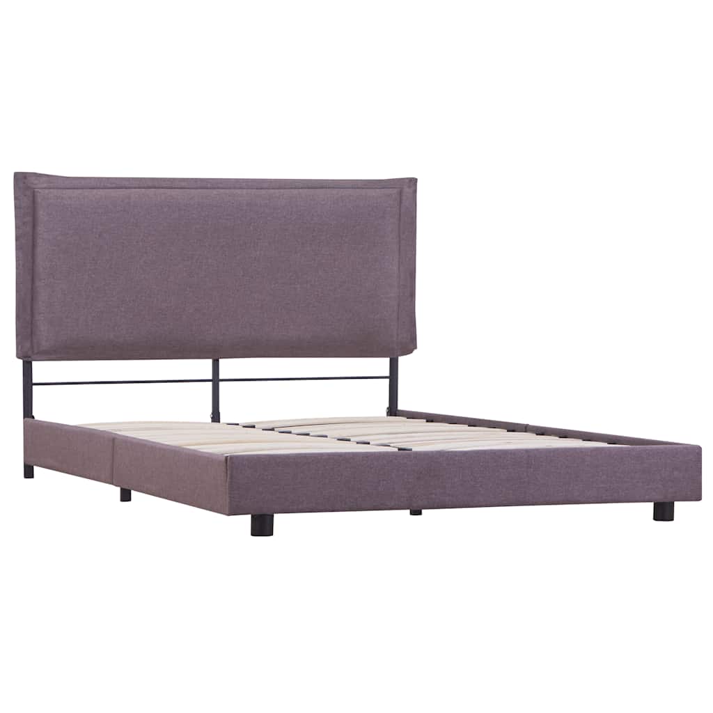 Bed Frame without Mattress Taupe Fabric 135x190 cm Double