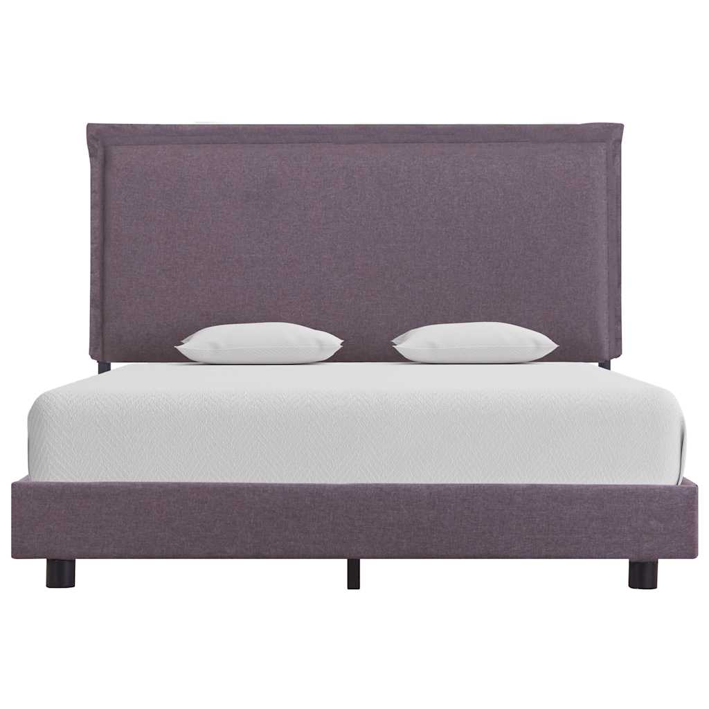 Bed Frame without Mattress Taupe Fabric 135x190 cm Double