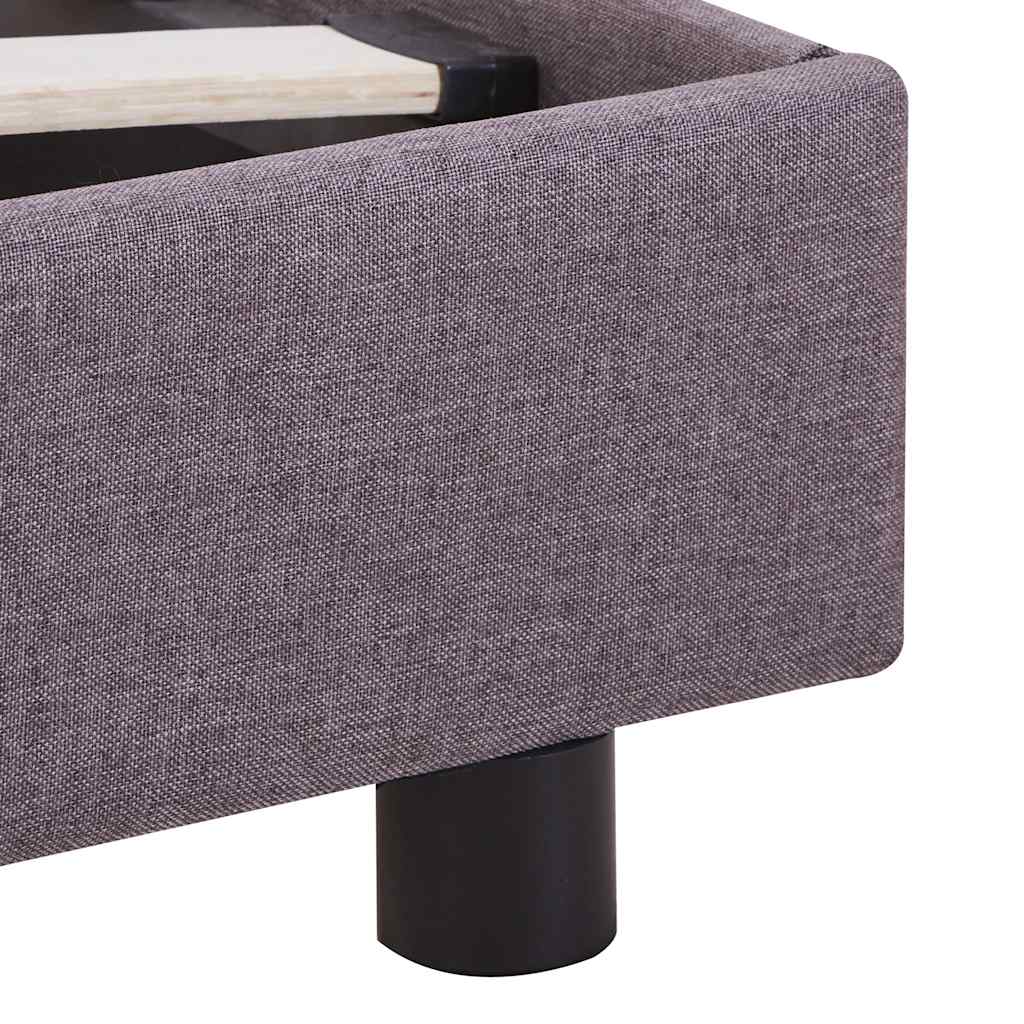 Bed Frame without Mattress Taupe Fabric 135x190 cm Double