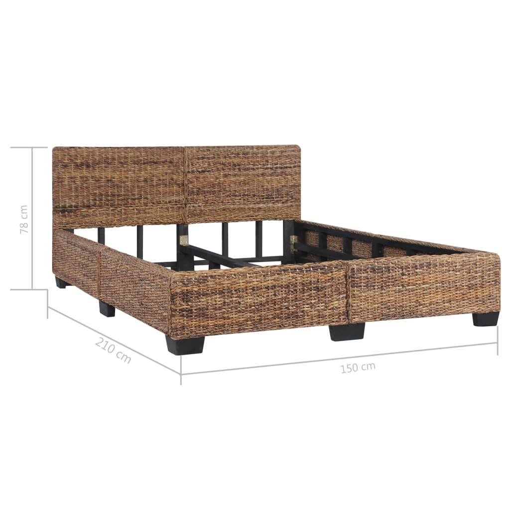 Bed Frame without Mattress Natural Rattan 140x200 cm