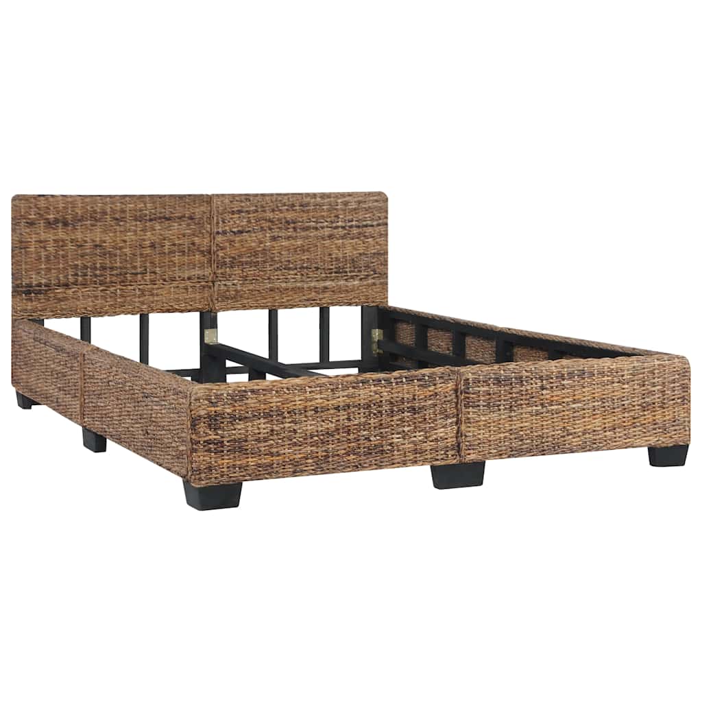 Bed Frame without Mattress Natural Rattan 160x200 cm