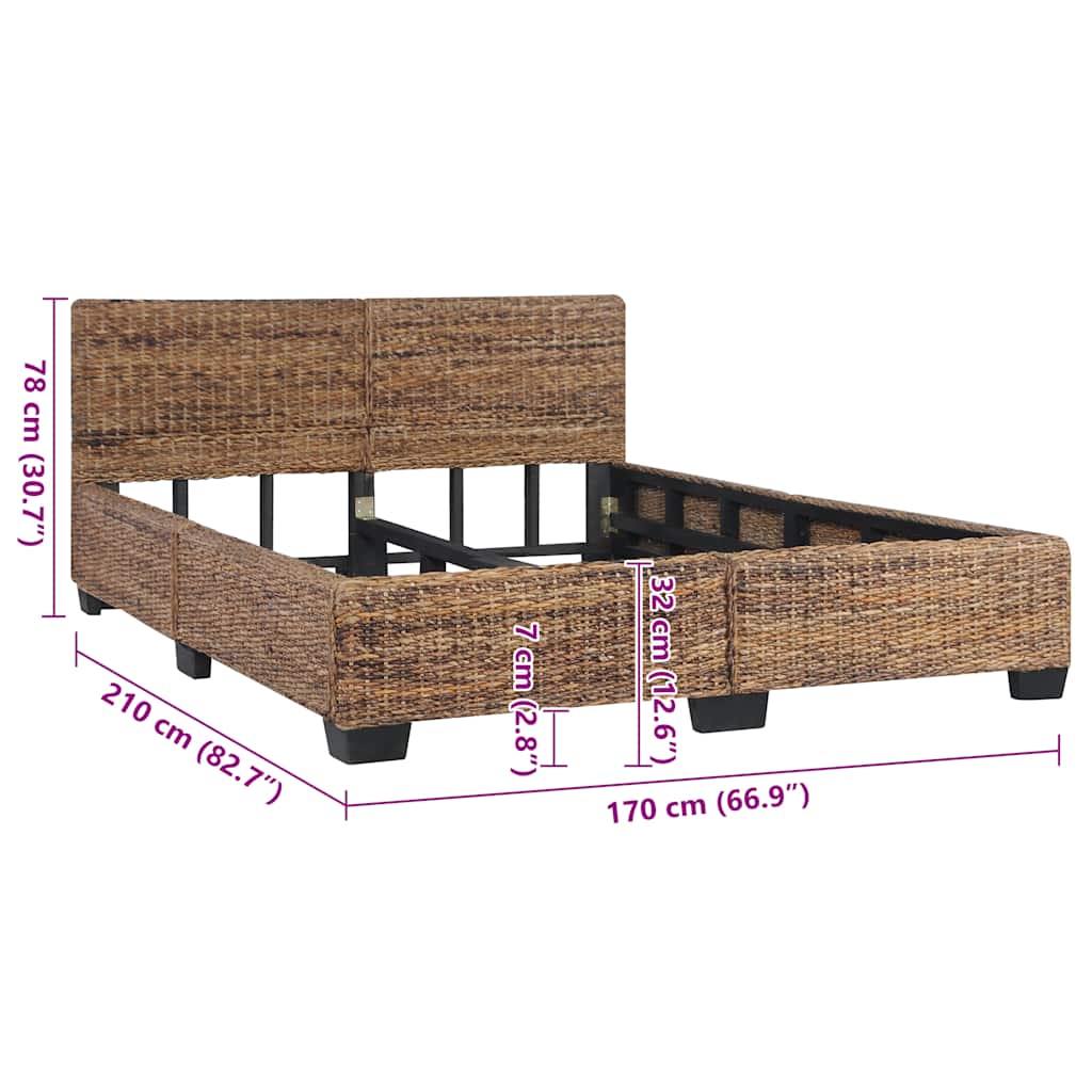 Bed Frame without Mattress Natural Rattan 160x200 cm