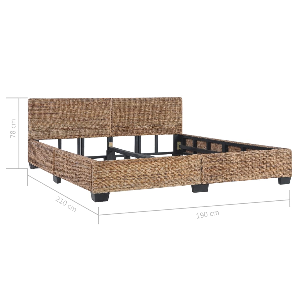 Bed Frame without Mattress Natural Rattan 180x200 cm Super King