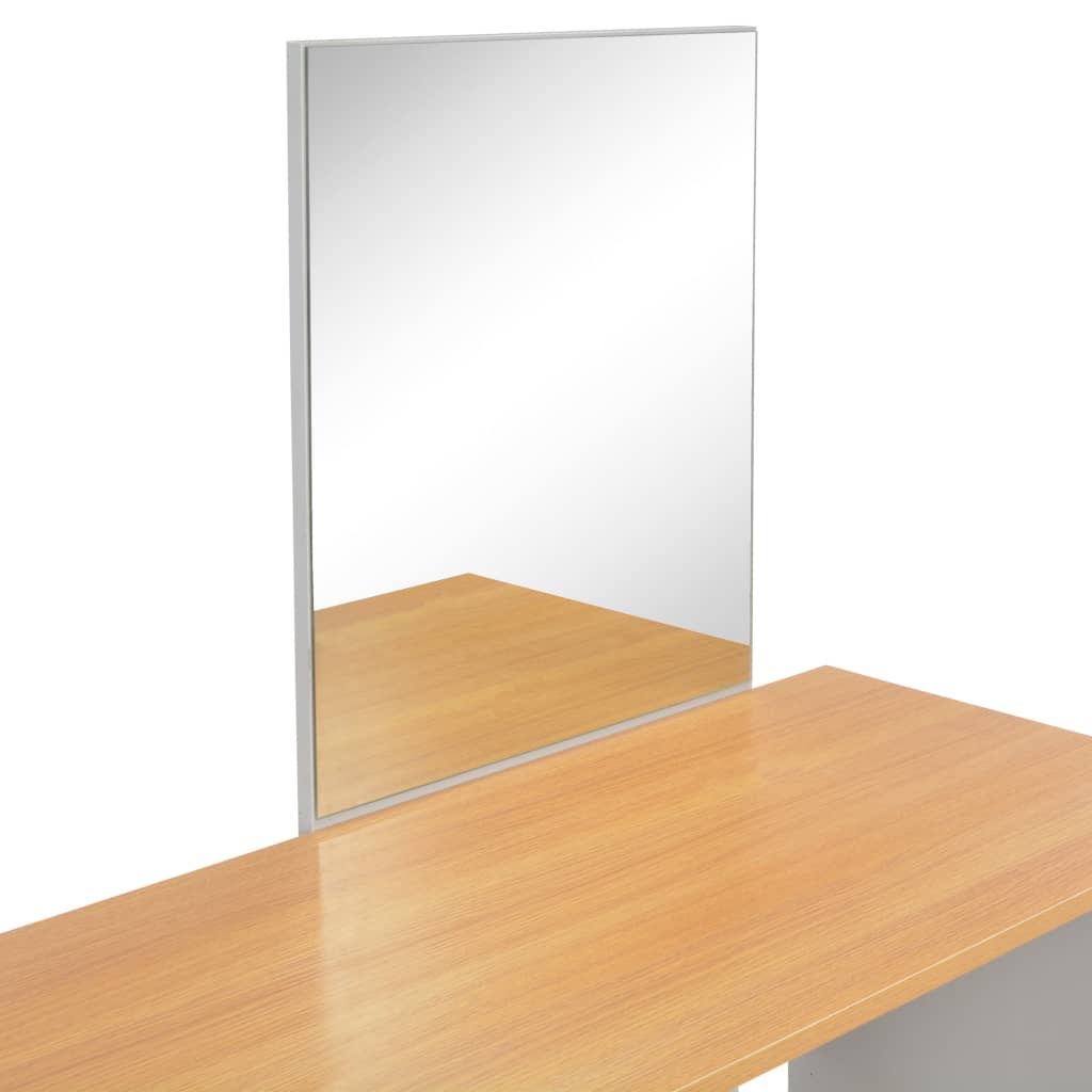 Dressing Table With Mirror And Stool Grey 104X45X131 Cm
