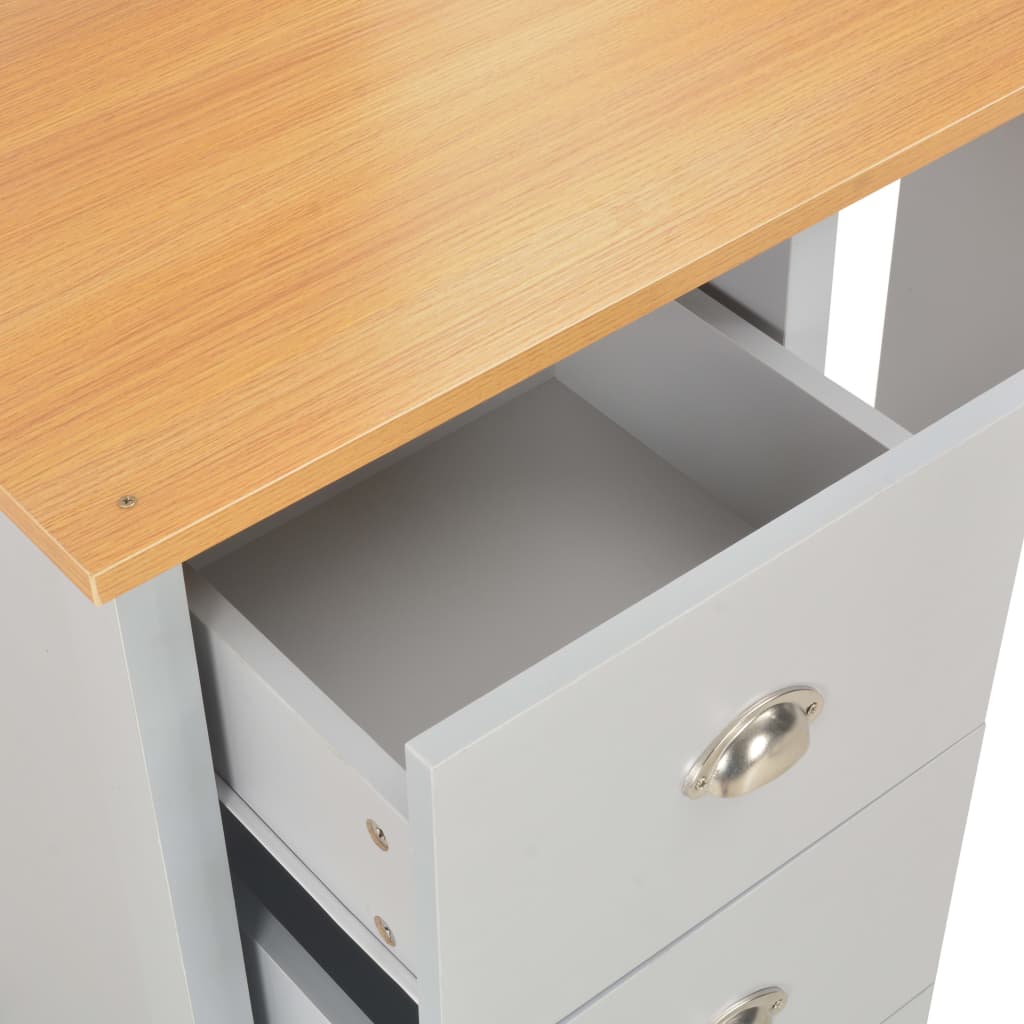 Dressing Table With Mirror And Stool Grey 104X45X131 Cm