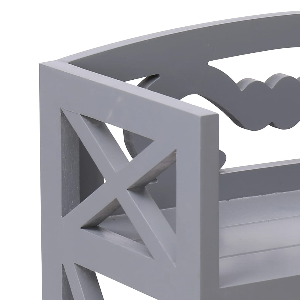 Bathroom Cabinet Grey 46x24x116 cm Paulownia Wood