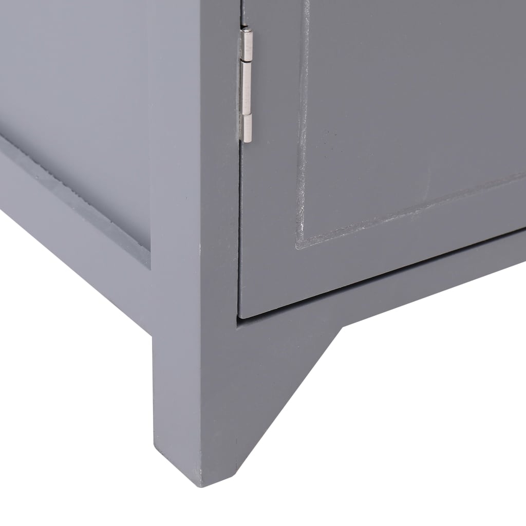Bathroom Cabinet Grey 46x24x116 cm Paulownia Wood