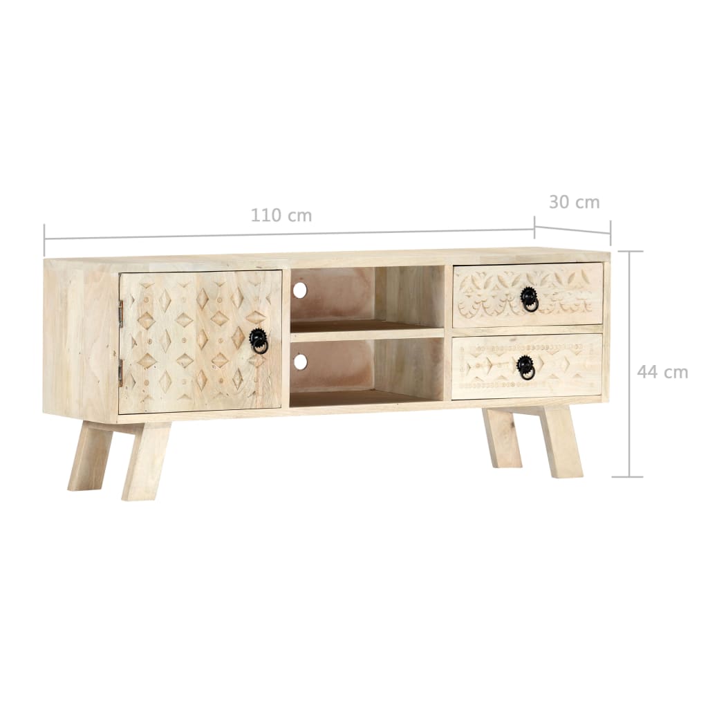 TV Cabinet 110x30x44 cm Solid Mango Wood