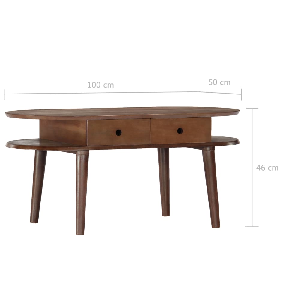 Coffee Table 100x50x46 cm Solid Acacia Wood