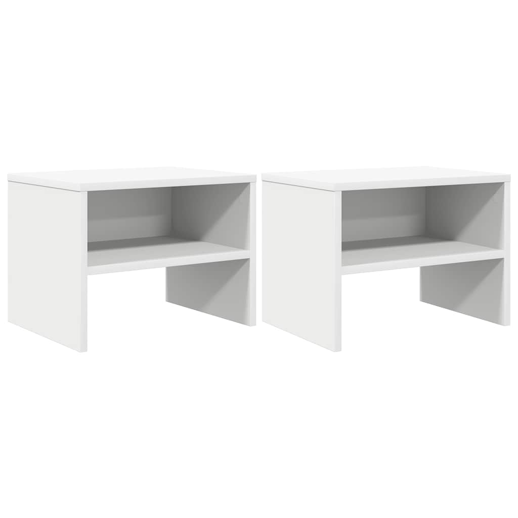 Bedside Cabinets 2 pcs White 40x30x30 cm Engineered Wood