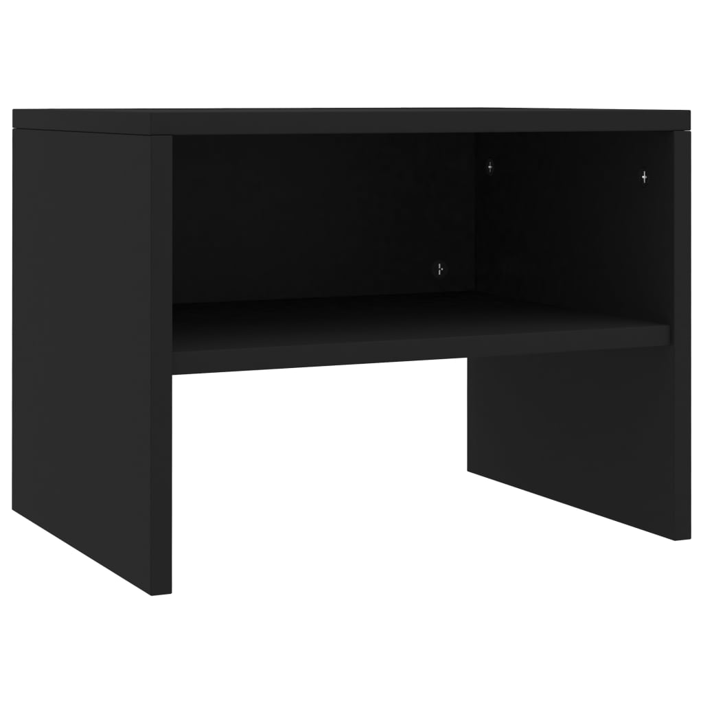 Bedside Cabinets 2 pcs Black 40x30x30 cm Engineered Wood