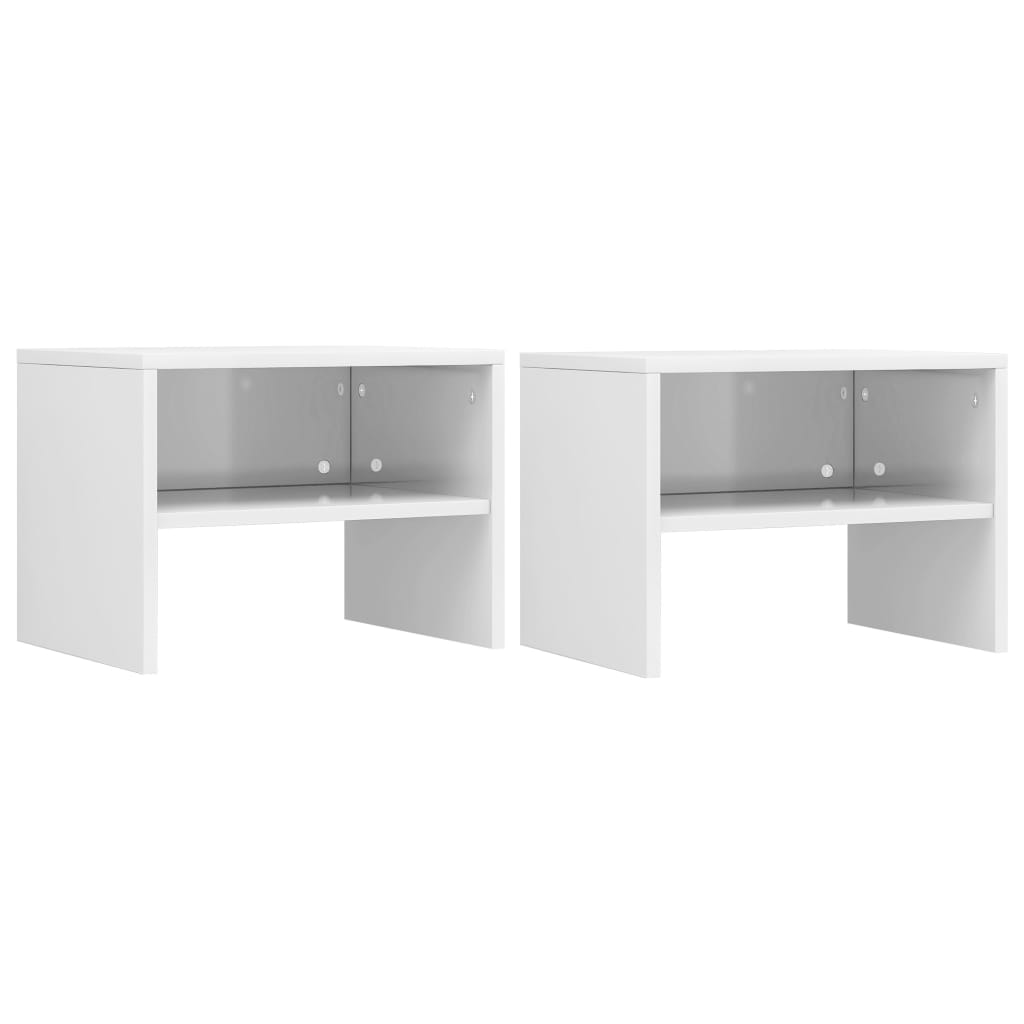 Bedside Cabinets 2 pcs High Gloss White 40x30x30 cm Engineered Wood